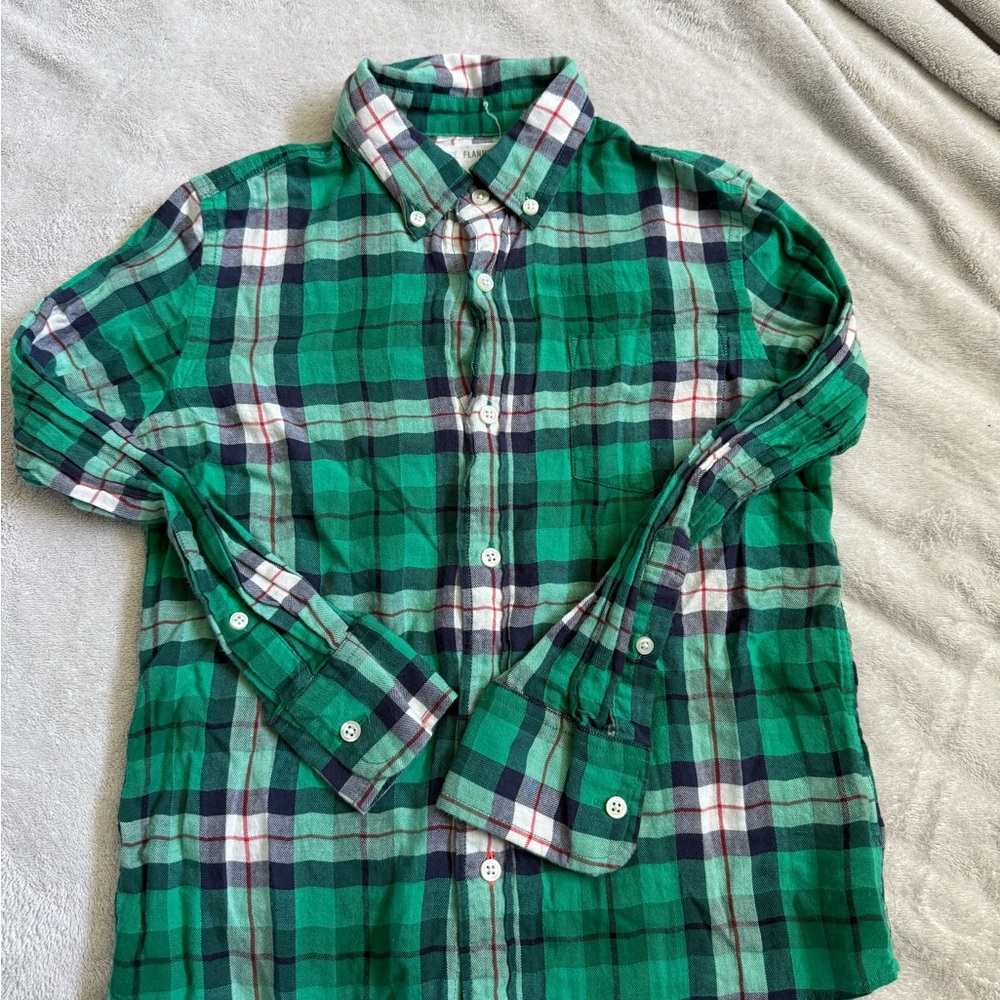 Crewcuts Green Plaid Button Down Shirt